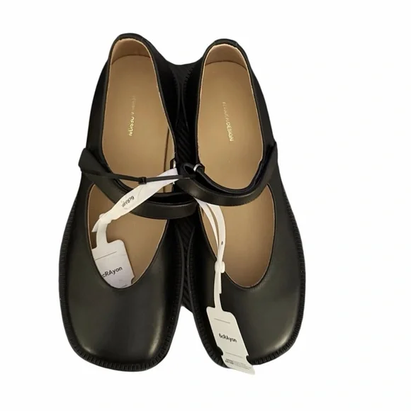 6cRAyon Leather Mary Janes EU 45 Black Minimalist Unisex Shoes 🖤 - Picture 4 of 11